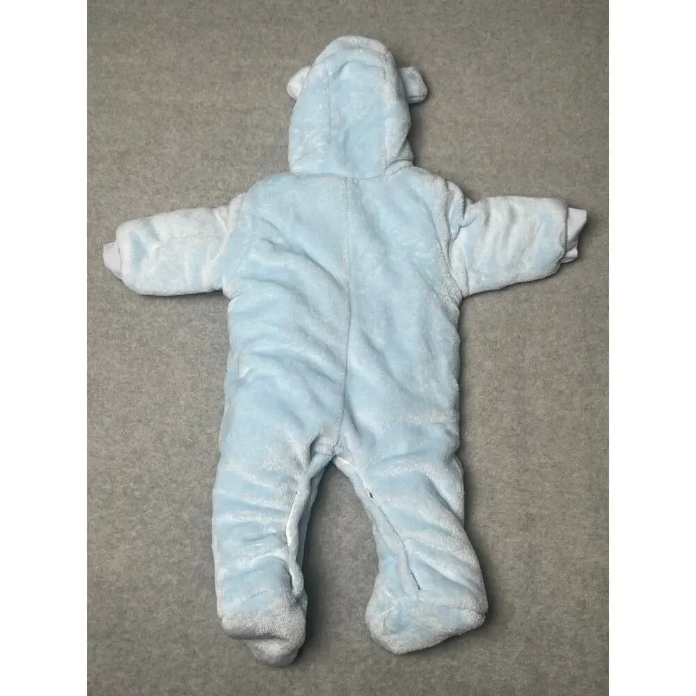 Teddy Bear Onesie Snowsuit Hooded Footie Size 3 months